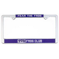 Full Color Signature Dome License Plate Frames - Bright / Brushed Chrome Material